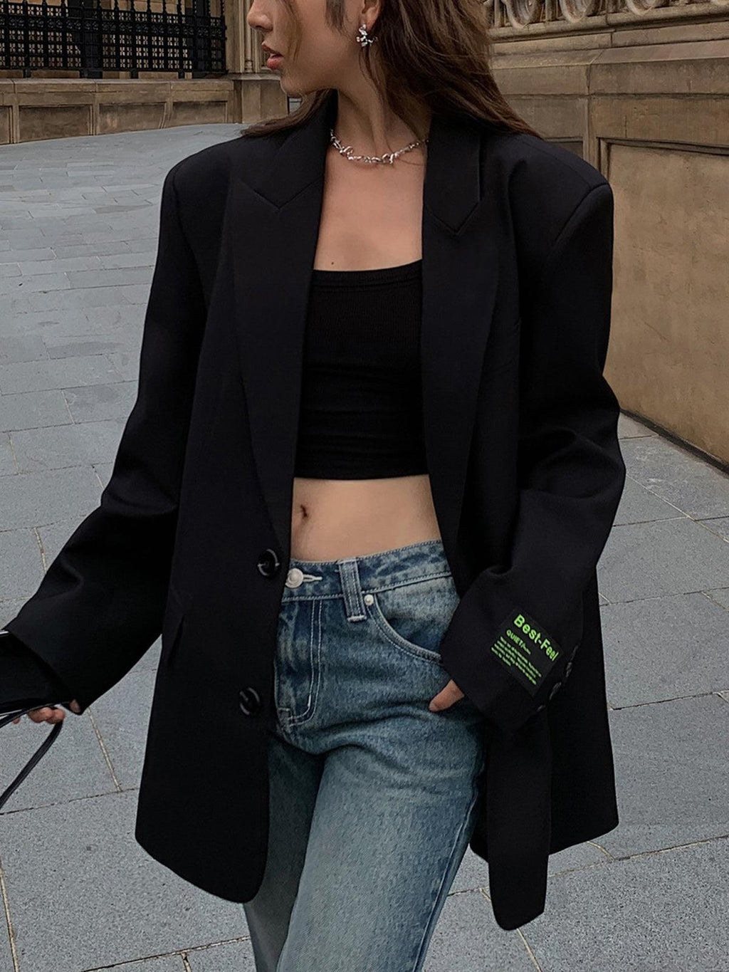Damen Oversized Blazer - Kastige Passform mit Langarm
