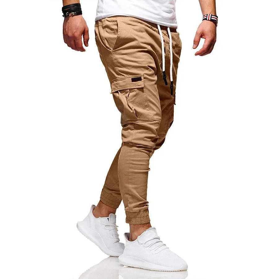 Herren-Kordelzug-Cargohose - Slim-Fit-Jogger-Stil