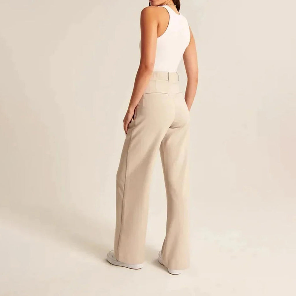 Damen Plissee Arbeitshose - Weites Bein & High-Waisted