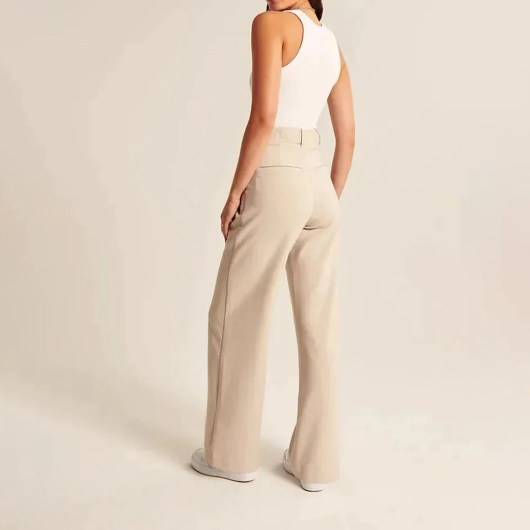 Damen Plissee Arbeitshose - Weites Bein & High-Waisted