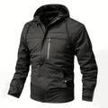 Herren Schwarzer Windbreaker mit Kapuze - Gemütliche Oberbekleidung