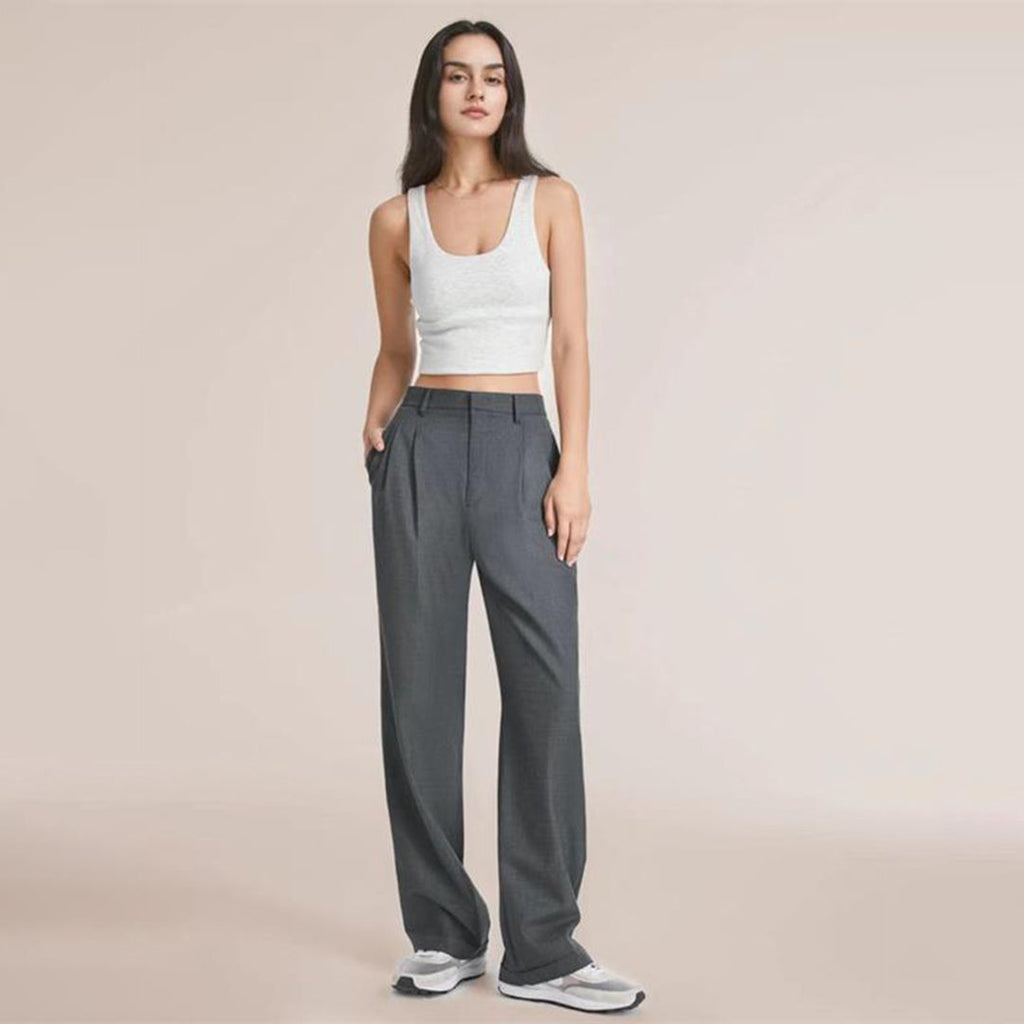 Damen Plissee Arbeitshose - Weites Bein & High-Waisted