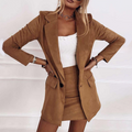 Damen Wildleder Blazer & Minirock Set - Maßgeschneidertes Smart Casual Outfit