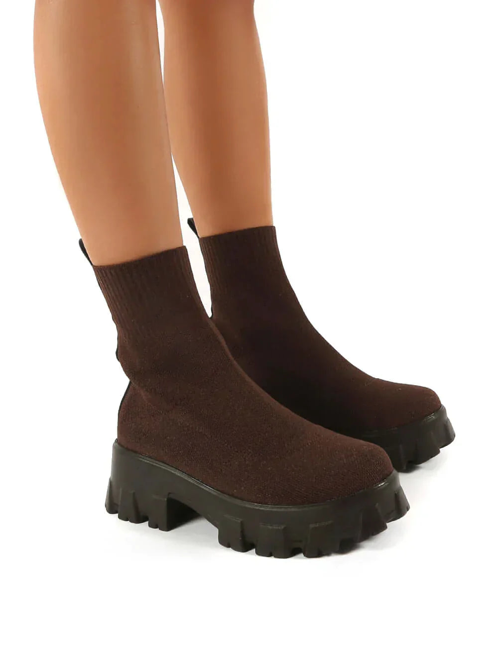 Damen Plateau-Stiefeletten - Bequeme Stretchy Passform