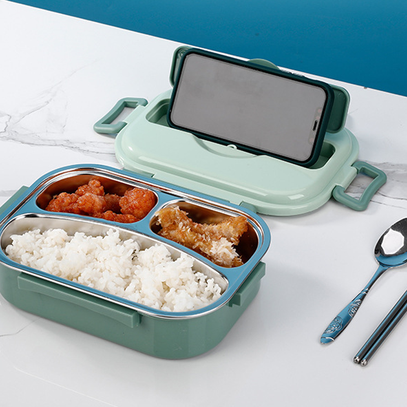 Edelstahl Mehrfach-Unterteilte Brotdose - Auslaufsicherer Speisenwärmer Behälter