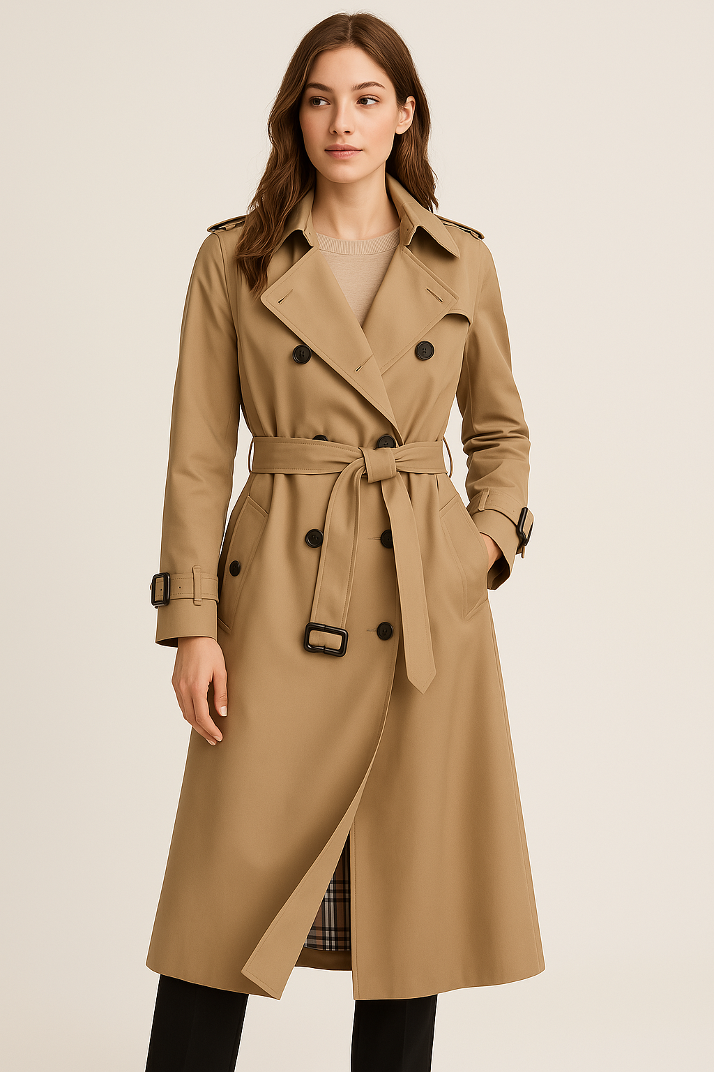 Damen Trenchcoat mit Doppelknopfleiste - Klassische Oberbekleidung