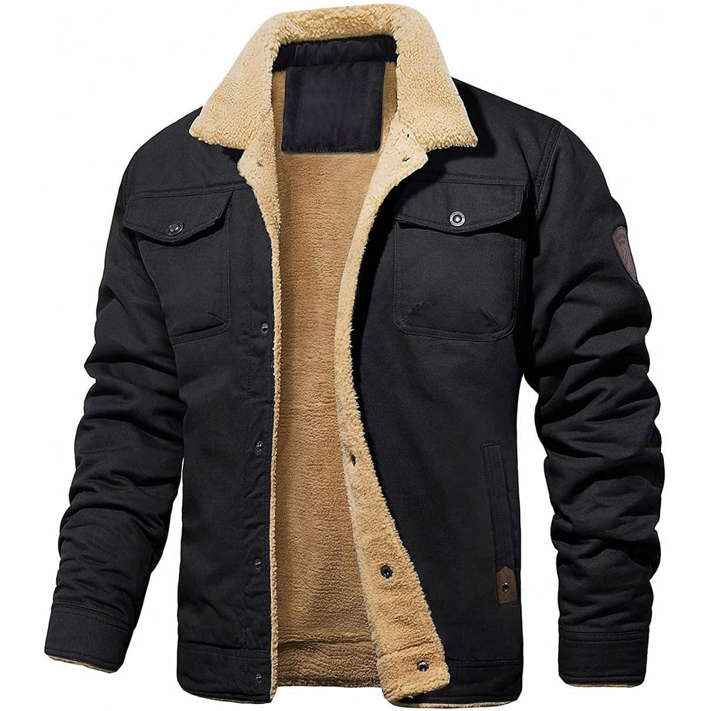 Herren Winterjacke - Weich Gefüttert mit Druckknopfverschluss