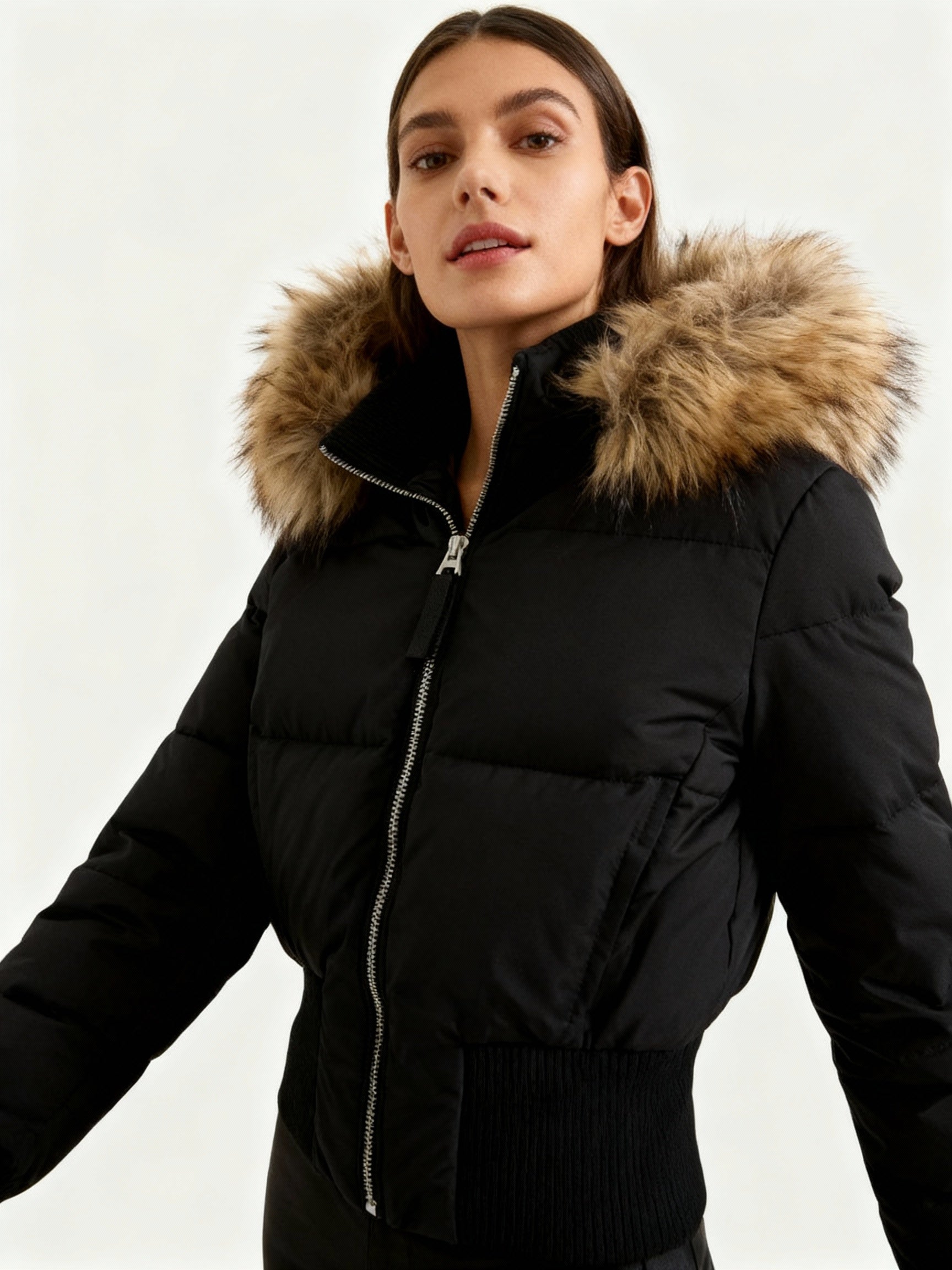 Damen Winter Parka Jacke - Abnehmbare Kapuze & Elastische Bündchen