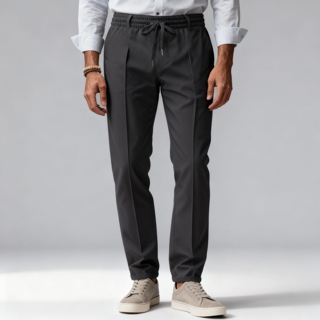 Herren Elastische Hose - Lockere Passform mit Taschen