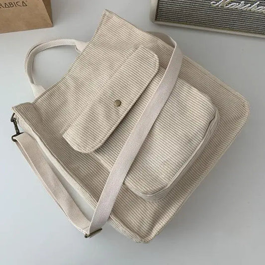 Damen Cord Tote Bag - Elegante Accessorio Quotidiano