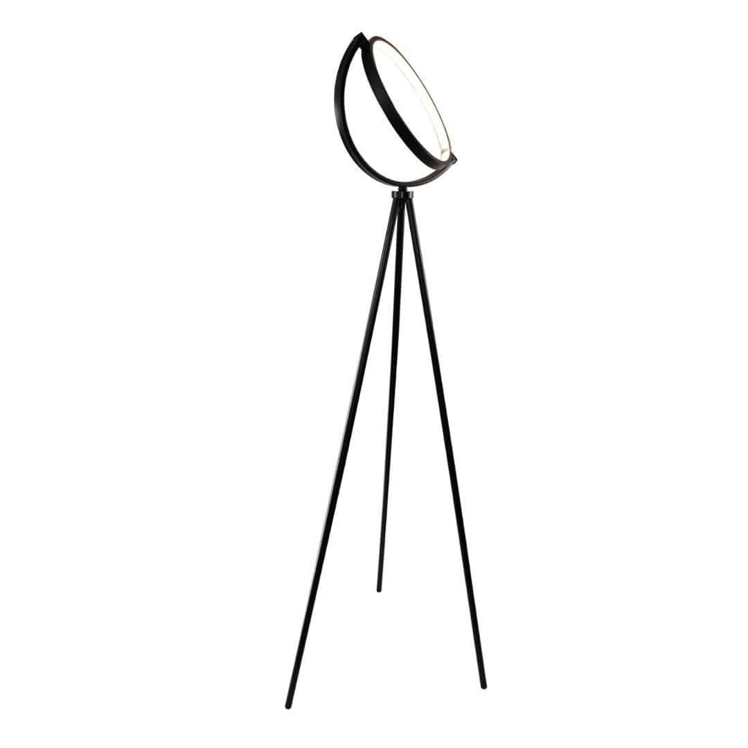 LED Design Stehlampe – Tripod Stativ und Ringlicht-Kopf