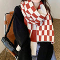 Unisex Oversize Schal - Kariertes Design