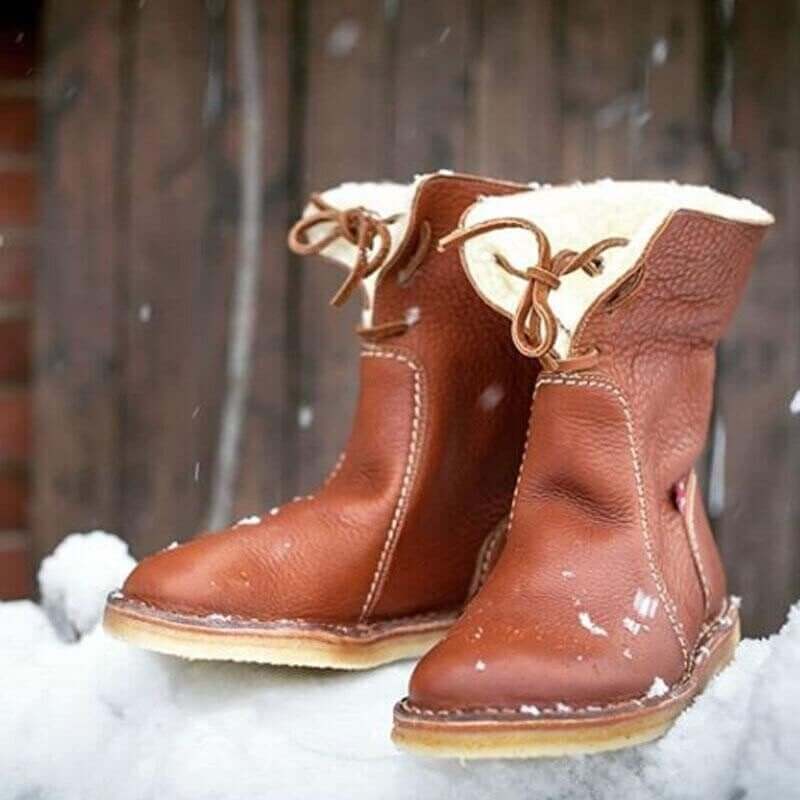 Damen Winterstiefel - Niedriger Absatz mit Weichem Futter