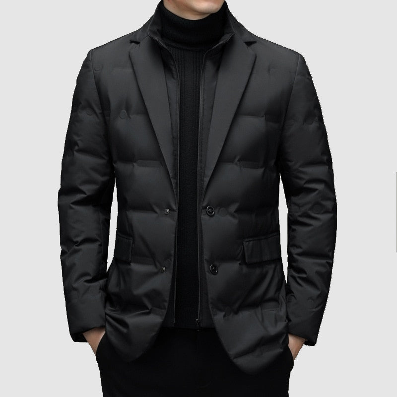 Herren Winter-Steppjacke - Maßgeschneiderte Passform & Kerben-Revers