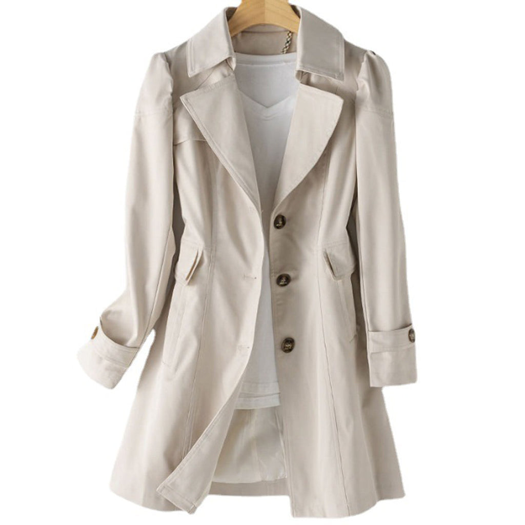 Damen Stylischer Trenchcoat – Winddicht & Wasserfest