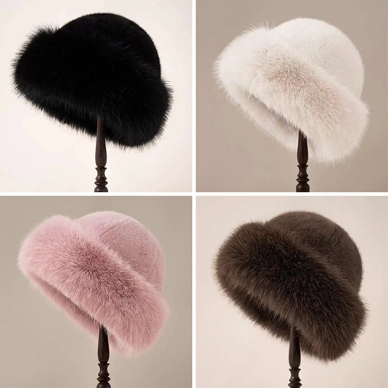Damen Winter Bucket Hat - Weiche Mütze mit Krempe