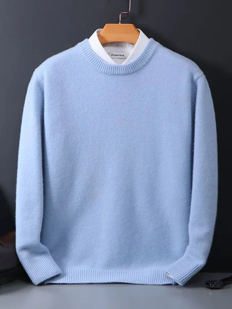 Herren Weicher Kaschmir Pullover - Gestrickter Rundhalsausschnitt
