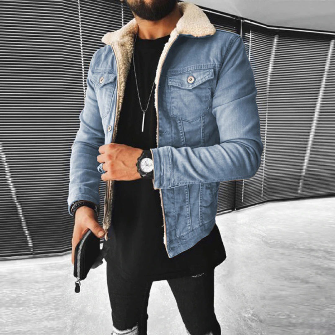 Herren Warme Jeansjacke - Design mit kuscheligem Futter