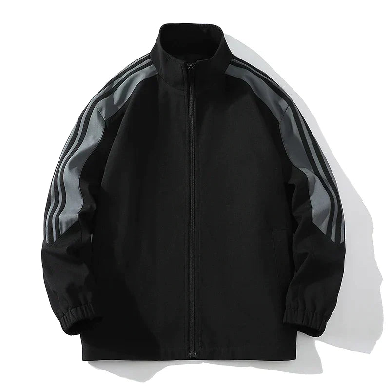 Herren Gestreifter Trainingsanzug Set - Jacke mit Reißverschluss & Jogger
