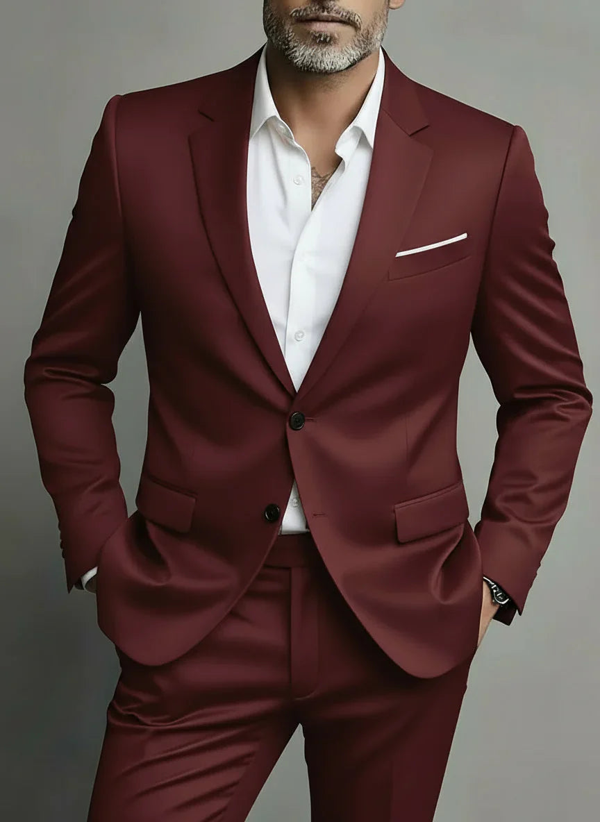 Herren Zweiteiliger Slim Fit Anzug – Tailliertes Sakko & Anzughose