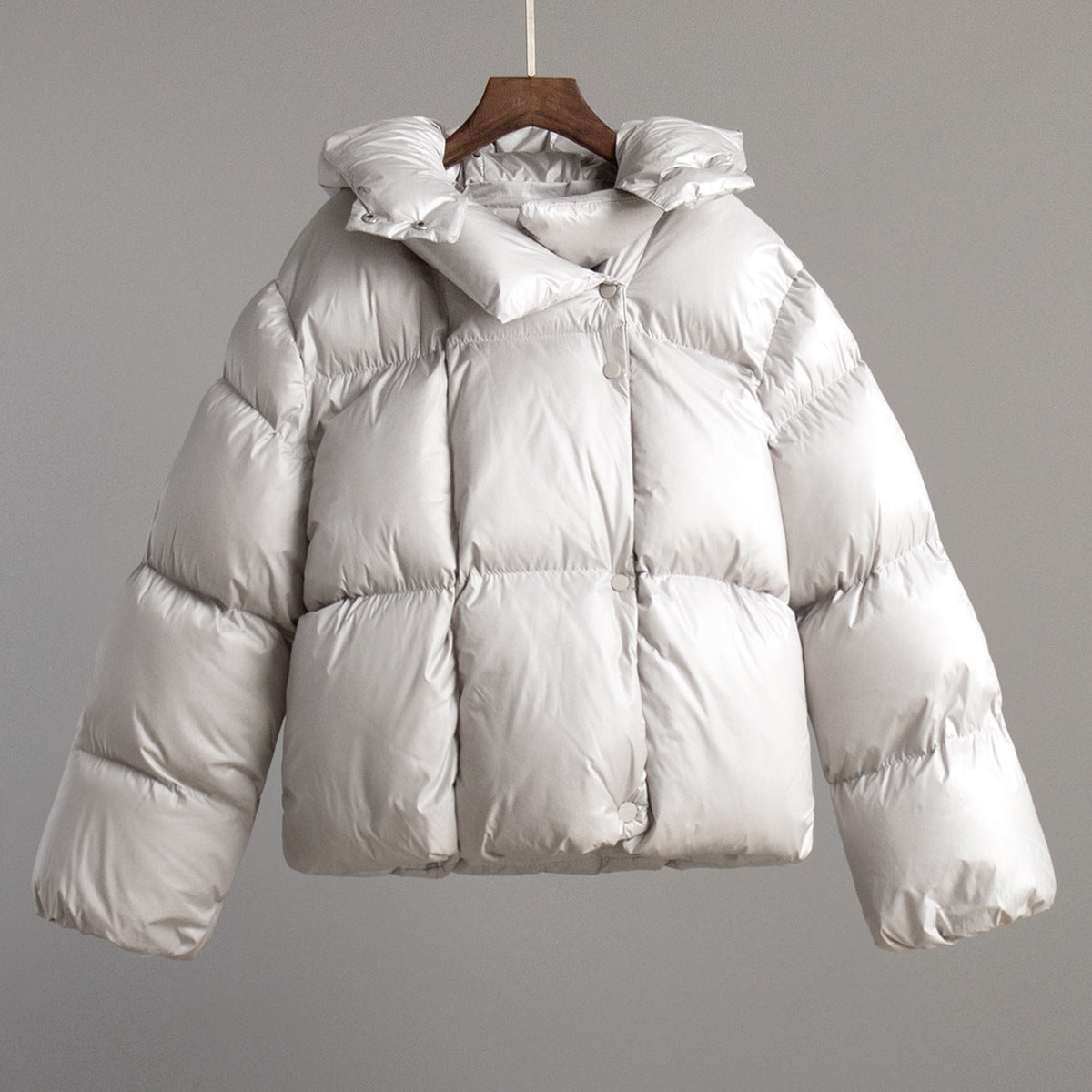 Damen Puffer Jacke - Kapuze & Kurz Geschnitten