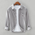 Herren Cord Button-Down Hemd - Overshirt in lockerer Passform