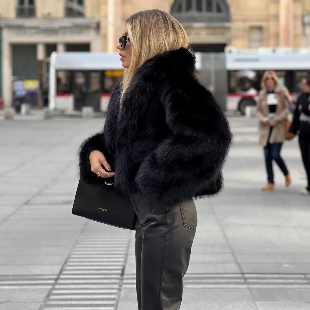Damen Pelzmantel - Warme & luxuriöse Winterjacke