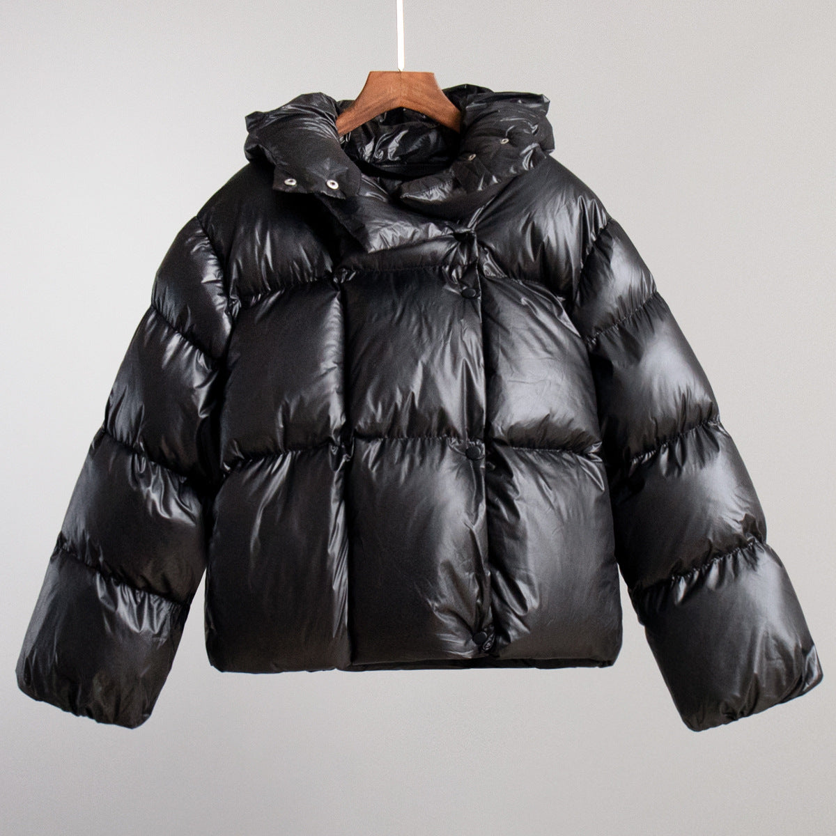 Damen Puffer Jacke - Kapuze & Kurz Geschnitten