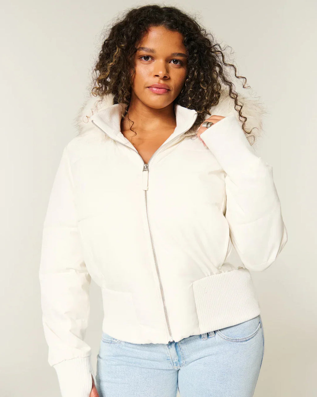 Damen Winter Parka Jacke - Abnehmbare Kapuze & Elastische Bündchen