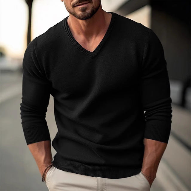 Herren V-Ausschnitt Pullover - Slim Fit & Leicht