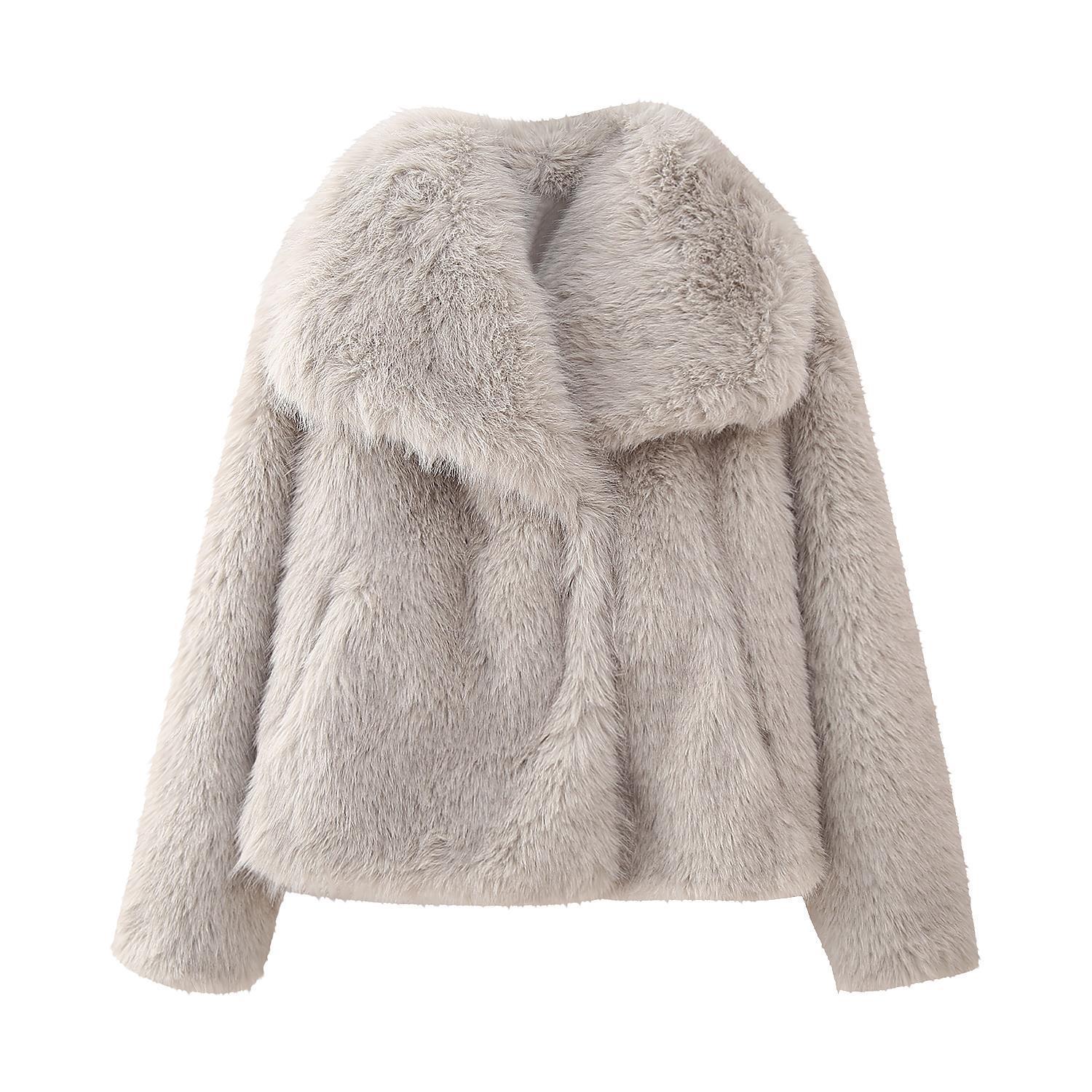 Damen Pelzmantel - Warme & luxuriöse Winterjacke