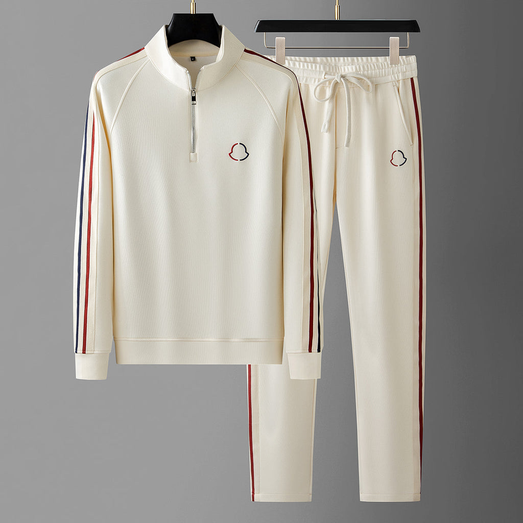 Herren Trainingsanzug Set - Quarter-Zip Oberteil & Entspannte Passform Hose