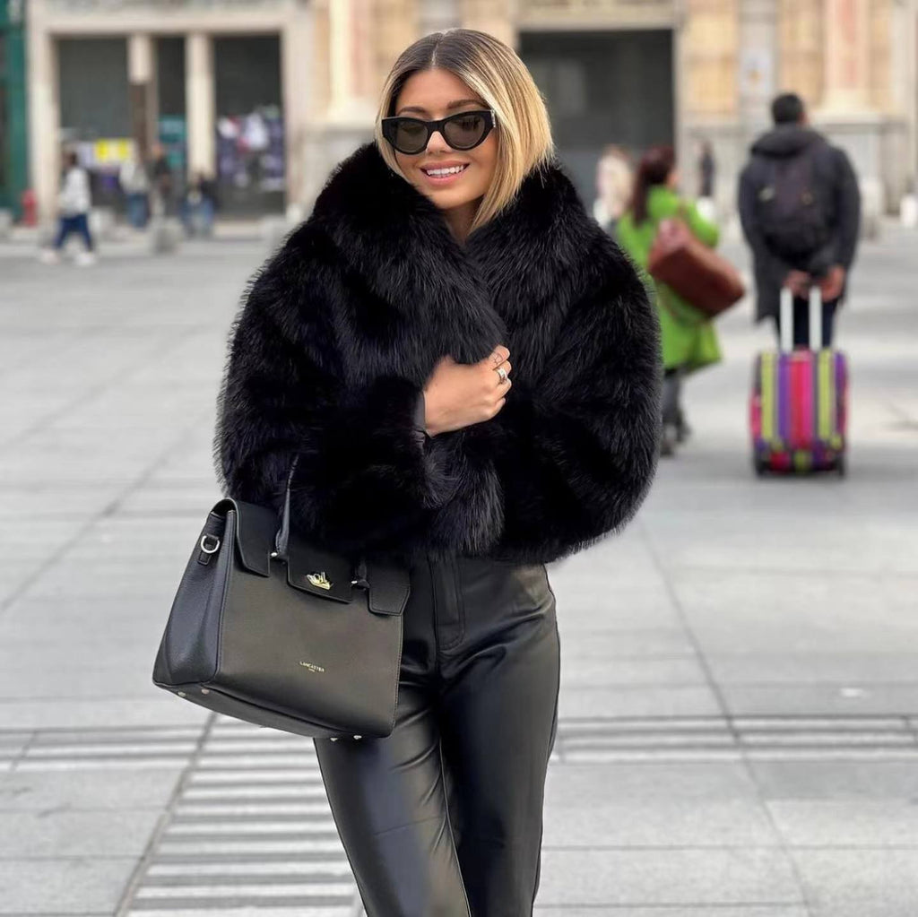 Damen Pelzmantel - Warme & luxuriöse Winterjacke