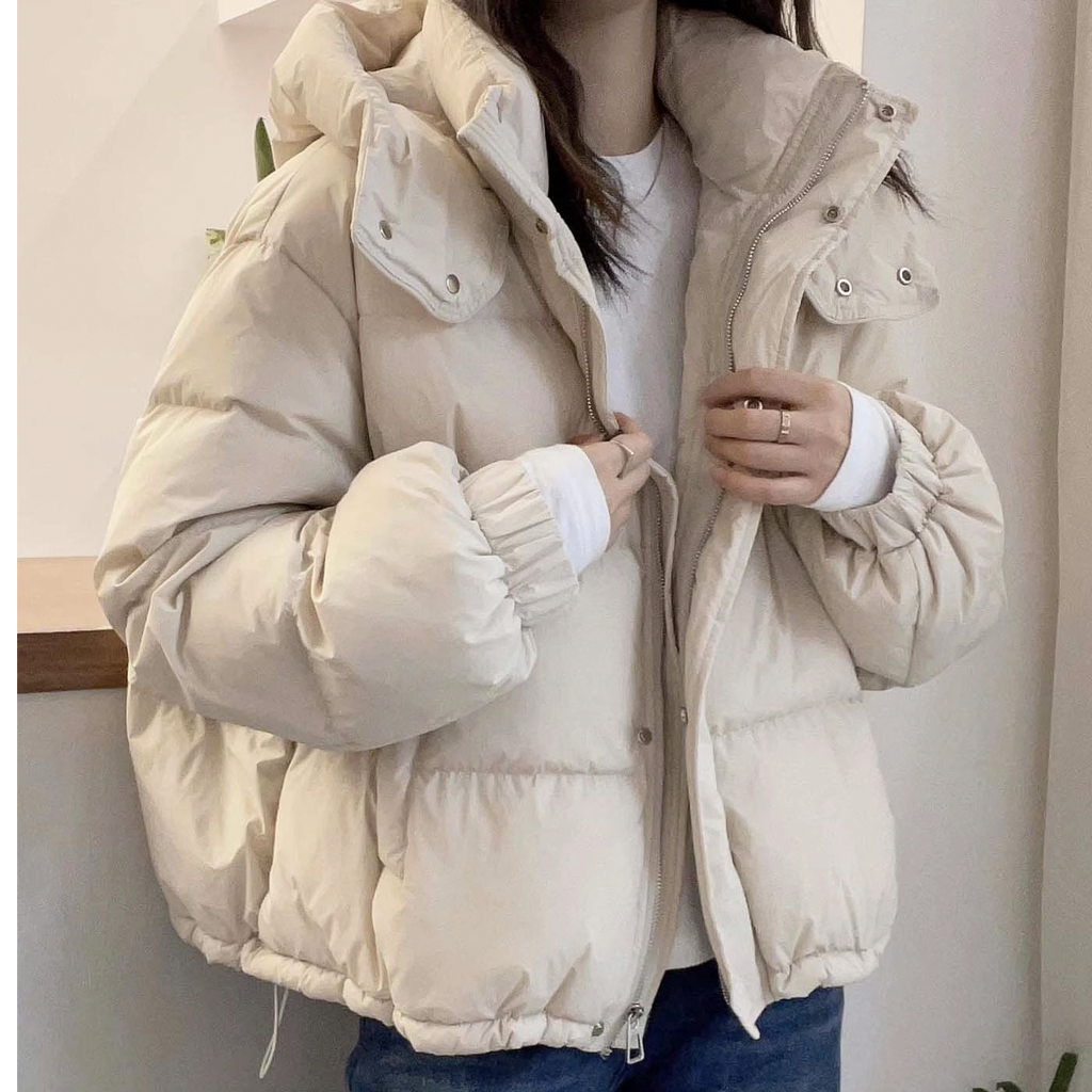 Damen Oversized Puffer Jacke - Wasserdicht mit Kapuze