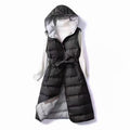Damen Lange Puffer Gilet - Gürtel & Kapuze