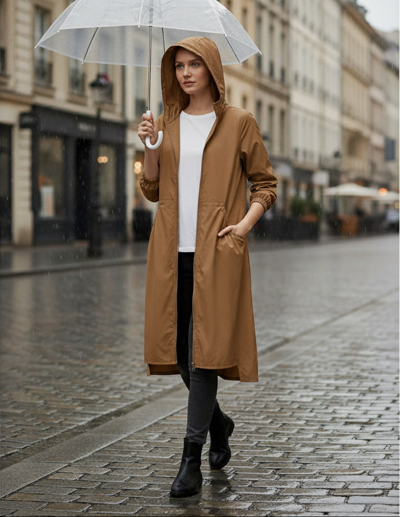 Damen Lange Wasserdichte Jacke - Warme Oberbekleidung