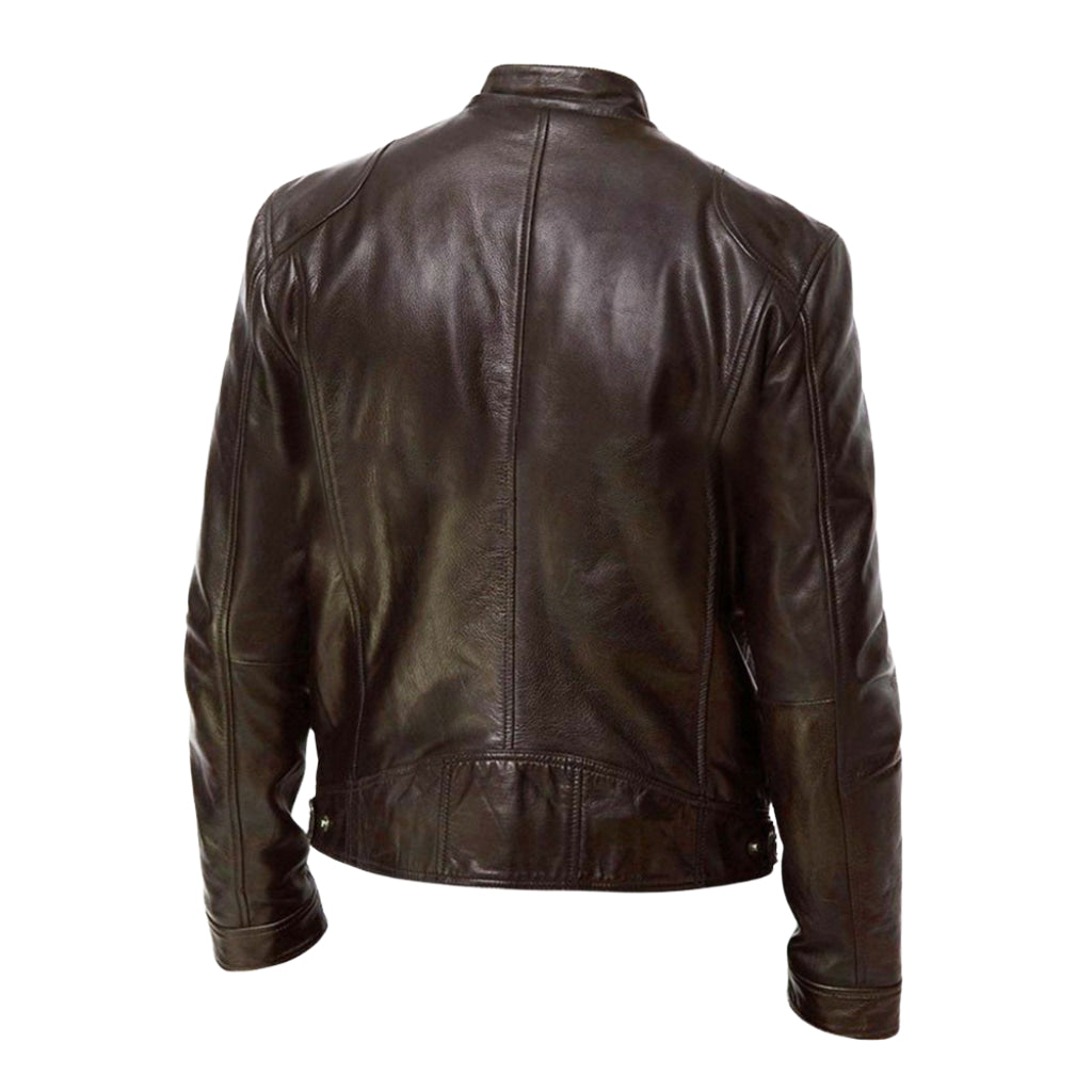 Herren Jacke im Moto-Stil - Hoher Kragen & Reißverschlusstaschen
