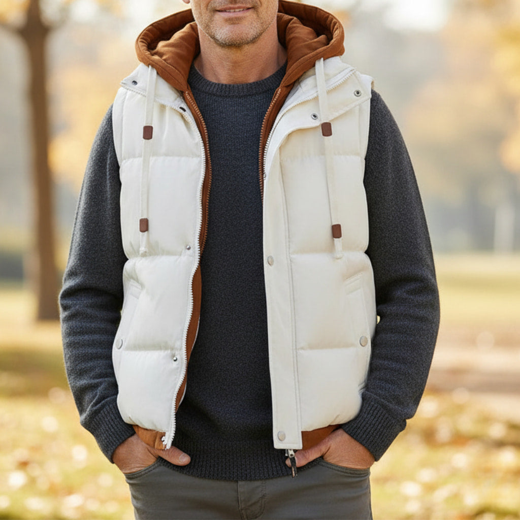 Herren Wasserdichte Puffer Gilet - Mit Kapuze und Taschen