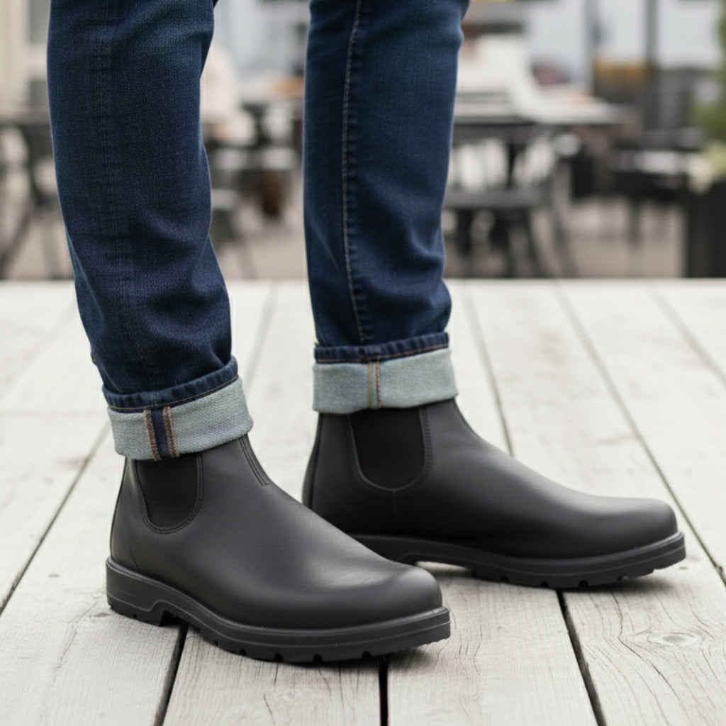 Herren Schlupf-Chelsea-Stiefeletten - Knöchellang & Robuste Profilsohle