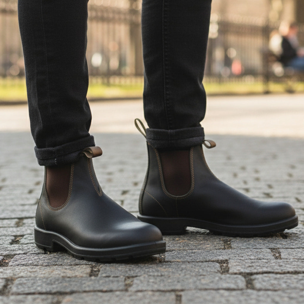 Herren Schlupf-Chelsea-Stiefeletten - Knöchellang & Robuste Profilsohle