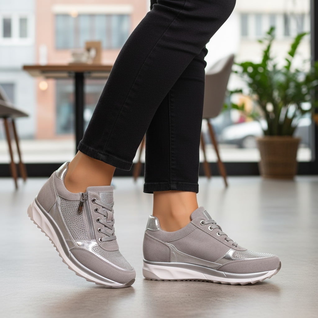 Damen Orthopädische Sneaker - Atmungsaktiv Reißverschluss Komfort