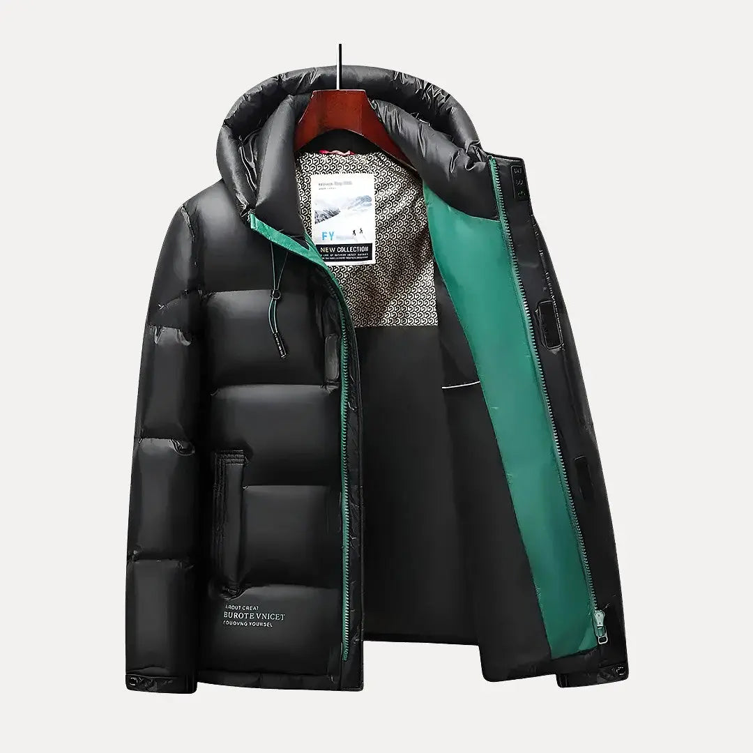 Herren Kapuzen-Steppjacke - Isolierte Oberbekleidung mit Reißverschluss