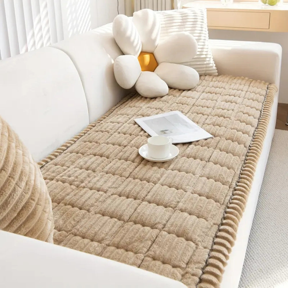 Rippen-Sofaauflage - Weich mit Zierfalten