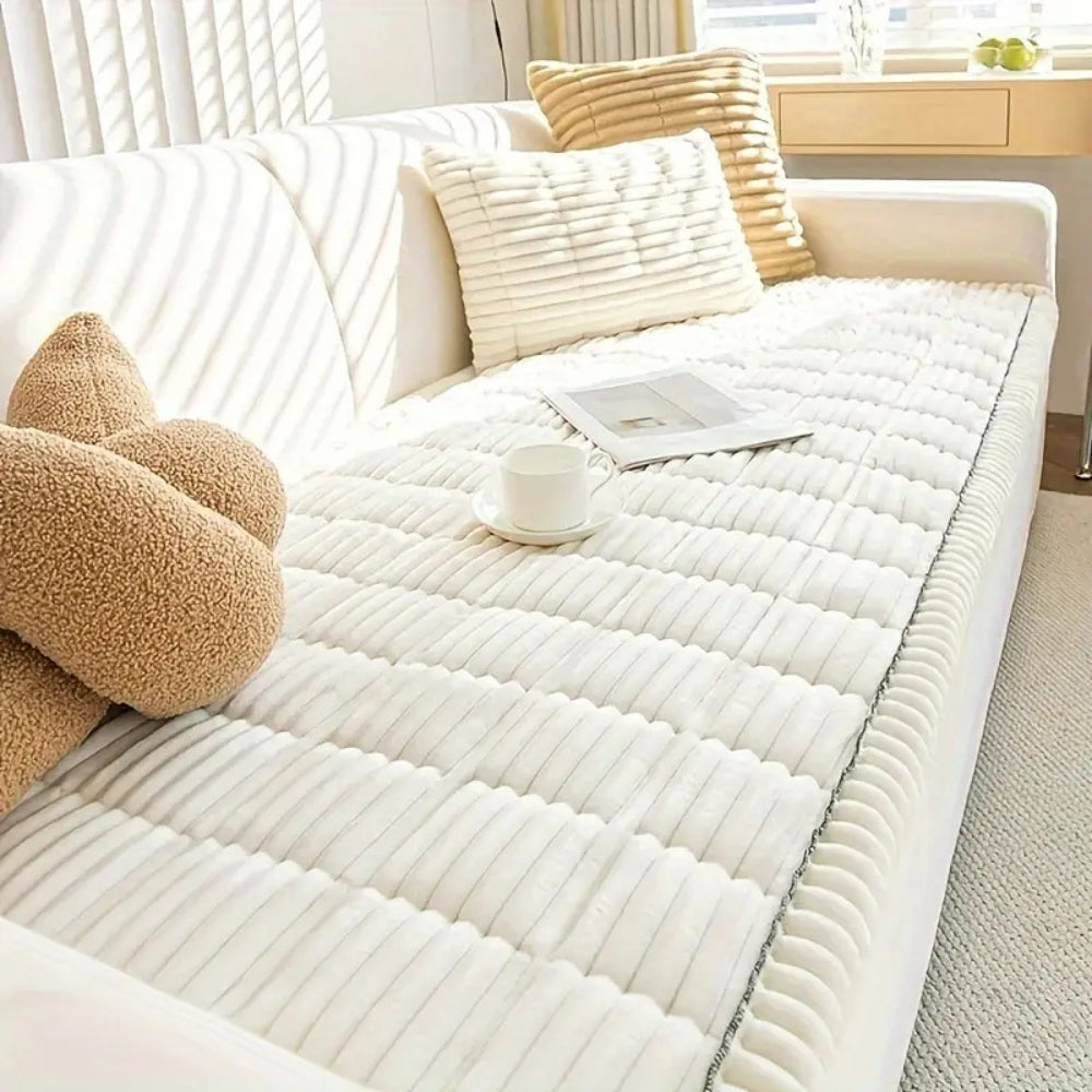 Rippen-Sofaauflage - Weich mit Zierfalten