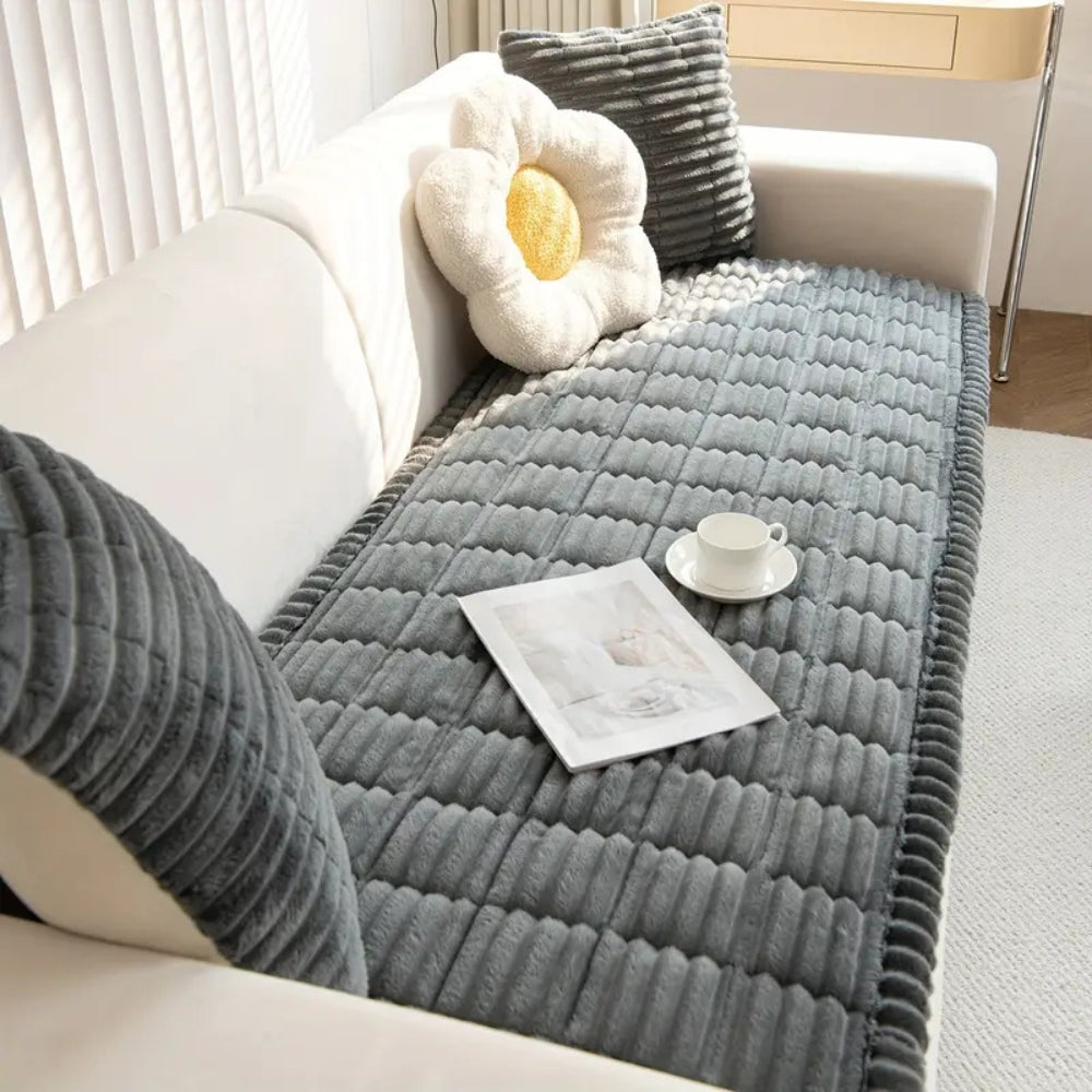 Rippen-Sofaauflage - Weich mit Zierfalten