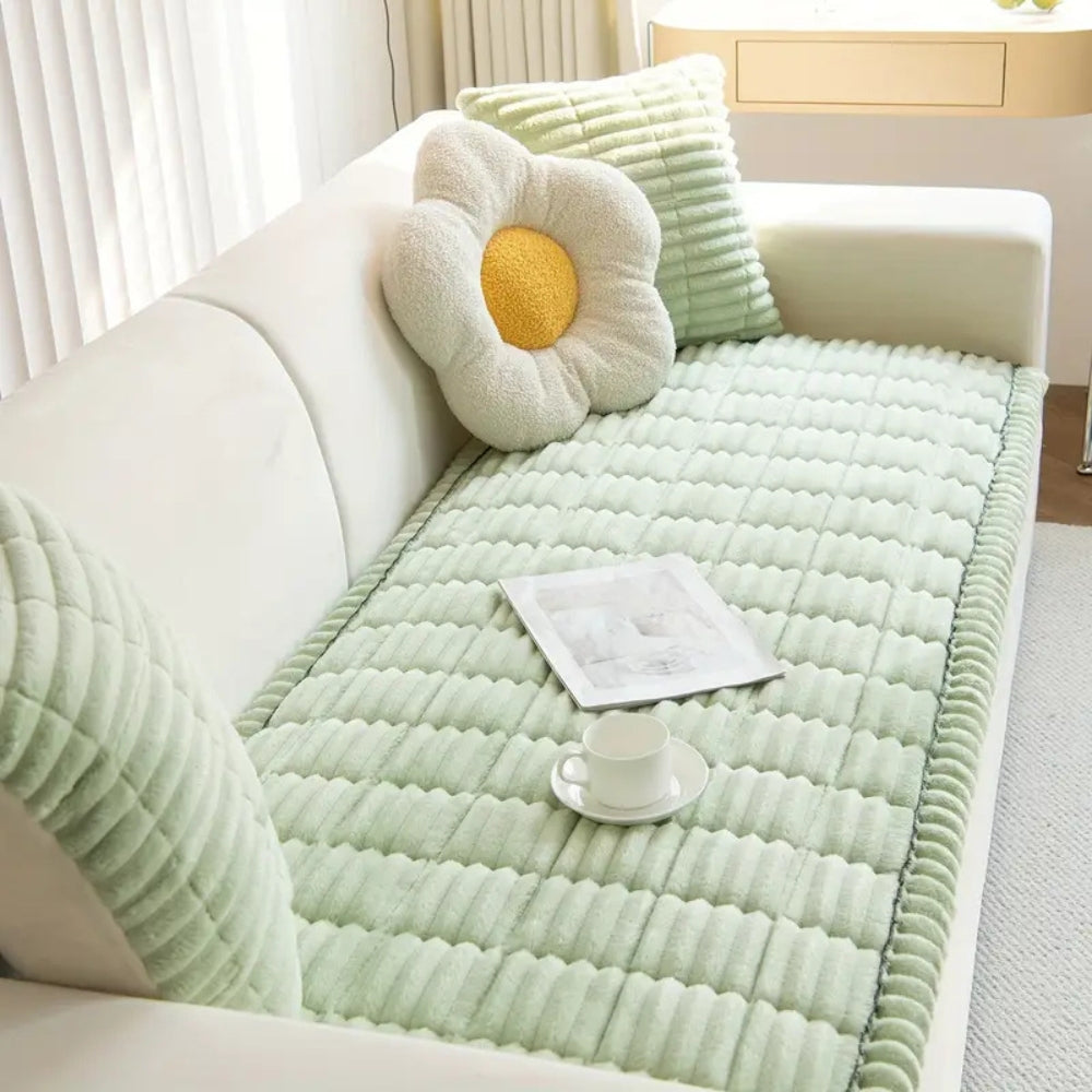 Rippen-Sofaauflage - Weich mit Zierfalten