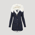 Damen-Winterparka – mit Kapuze und Gürtel