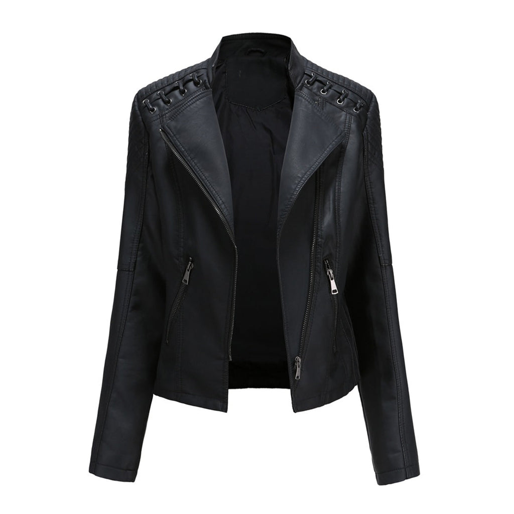 Damen Jacke im Moto-Stil - Geschnürte Schulterdetails