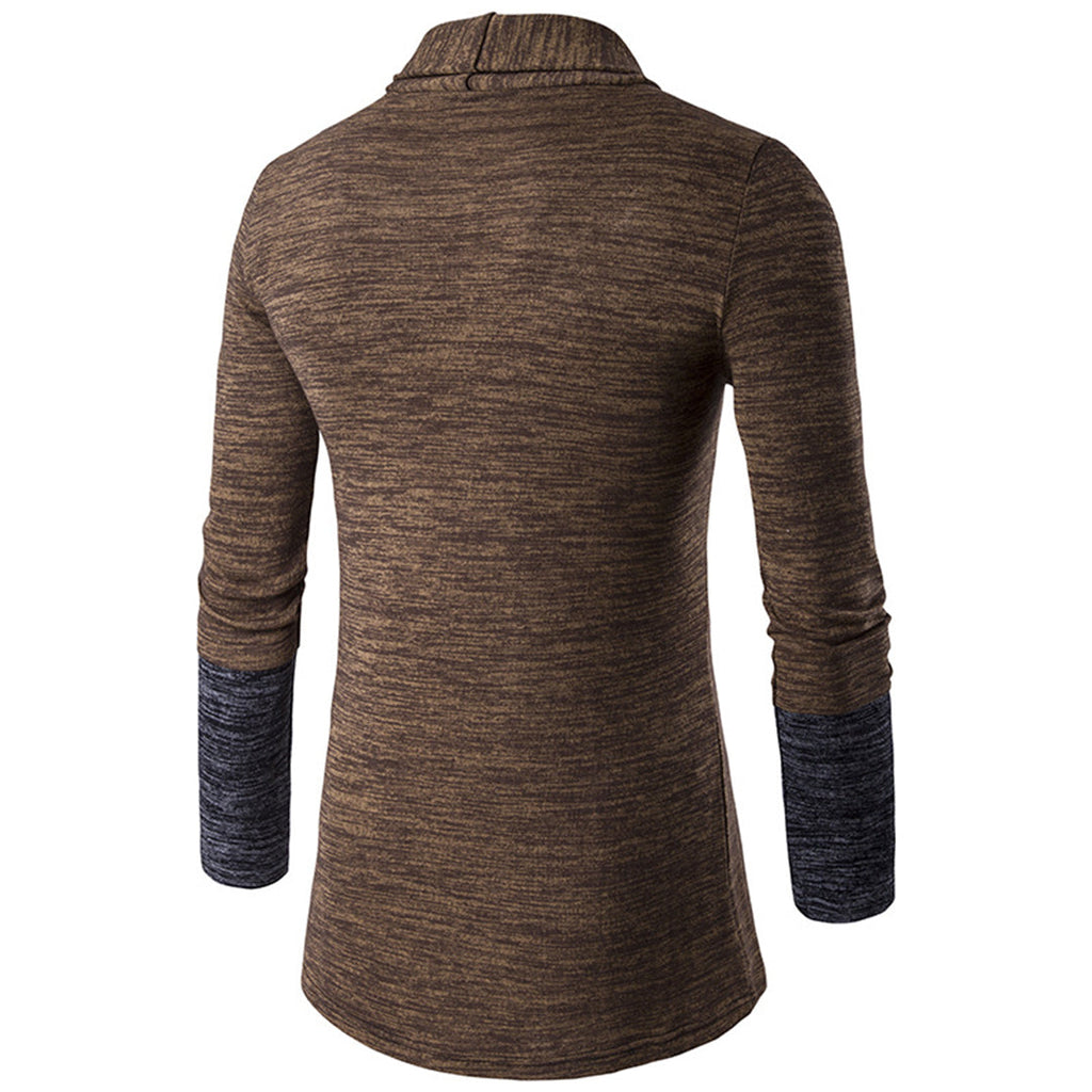 Herren-Zweifarbiger Cardigan - Offene Front Stil