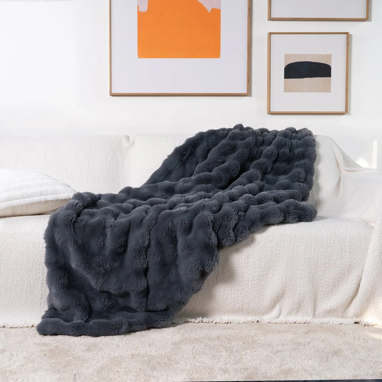 Weiche Wurfdecke – Flauschig mit 3D-Struktur
